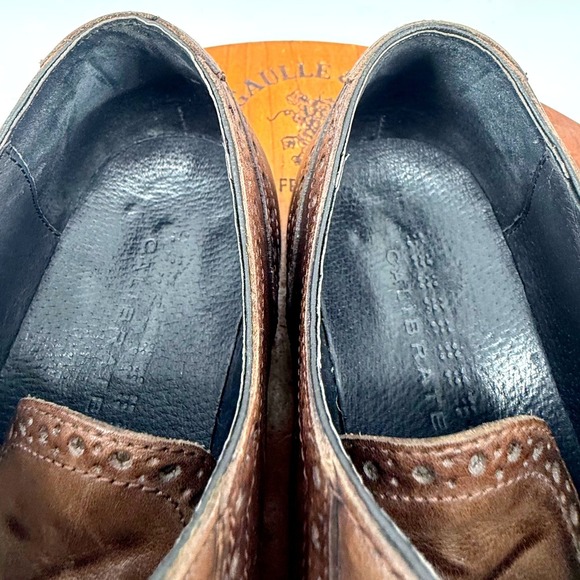 Calibrate Brandon Leather Dress Shoes Brown 8.5 Cap Toe Brogue Oxford Heritage